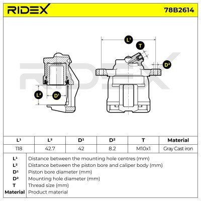 Zacisk Hamulcowy RIDEX 78B2614 78B2614 - foto 7