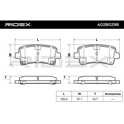 Klocki hamulcowe RIDEX 402B0298 402B0298 - foto 5