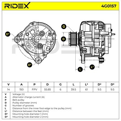 Alternator RIDEX 4G0157 4G0157 - foto 7