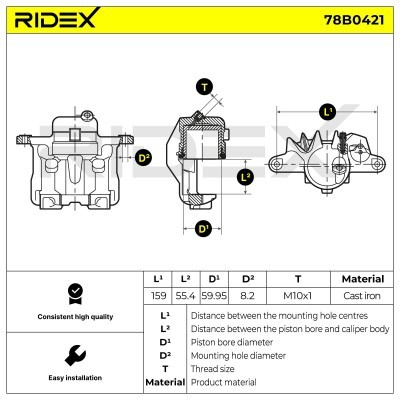 Zacisk Hamulcowy RIDEX 78B0421 78B0421 - foto 5
