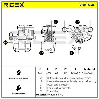 Zacisk Hamulcowy RIDEX 78B1430 78B1430 - foto 8
