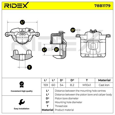 Zacisk Hamulcowy RIDEX 78B1179 78B1179 - foto 7