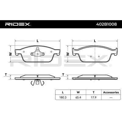 Klocki hamulcowe RIDEX 402B1008 402B1008 - foto 3