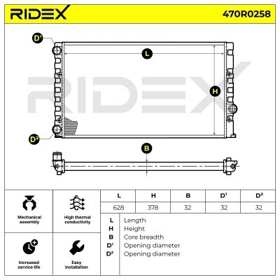 Chłodnica RIDEX 470R0258 470R0258 - foto 7