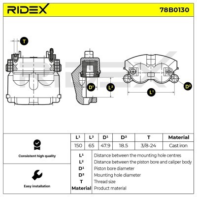 Zacisk Hamulcowy RIDEX 78B0130 78B0130 - foto 4