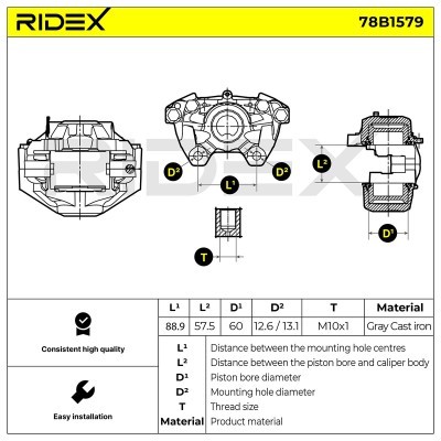 Zacisk Hamulcowy RIDEX 78B1579 78B1579 - foto 6