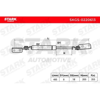 Amortyzator Pokrywy Bagażnika Stark SKGS-0220613 SKGS-0220613 - foto 5