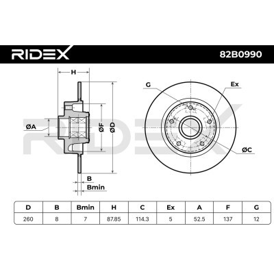 Tarcza hamulcowa RIDEX 82B0990 82B0990 - foto 3