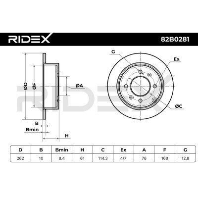 Tarcza hamulcowa RIDEX 82B0281 82B0281 - foto 6