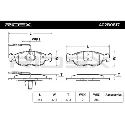Klocki hamulcowe RIDEX 402B0817 402B0817 - foto 3