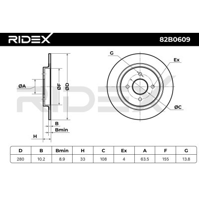 Tarcza hamulcowa RIDEX 82B0609 82B0609 - foto 3
