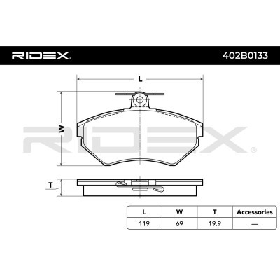Klocki hamulcowe RIDEX 402B0133 402B0133 - foto 3