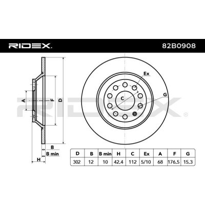 Tarcza hamulcowa RIDEX 82B0908 82B0908 - foto 3