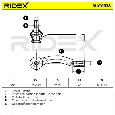 Końcówka drążka kierowniczego RIDEX 914T0338 914T0338 - foto 7