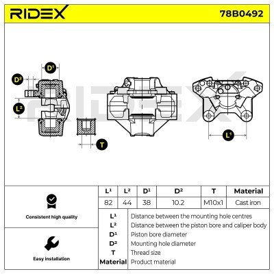 Zacisk Hamulcowy RIDEX 78B0492 78B0492 - foto 5