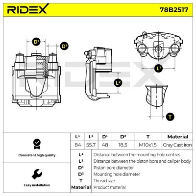 Zacisk Hamulcowy RIDEX 78B2517 78B2517 - foto 3