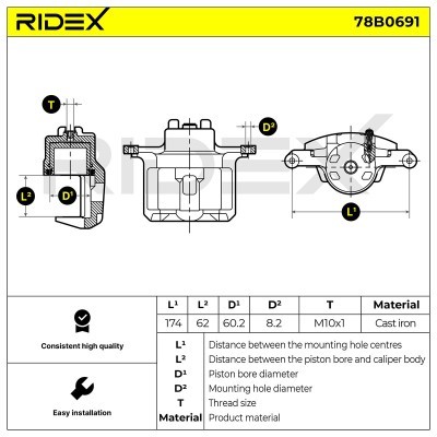 Zacisk Hamulcowy RIDEX 78B0691 78B0691 - foto 5