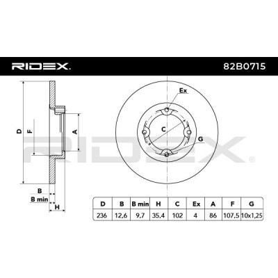 Tarcza hamulcowa RIDEX 82B0715 82B0715 - foto 5