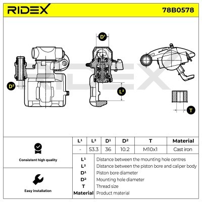 Zacisk Hamulcowy RIDEX 78B0578 78B0578 - foto 6