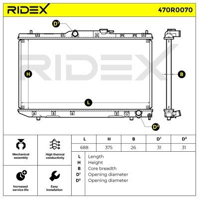 Chłodnica RIDEX 470R0070 470R0070 - foto 5