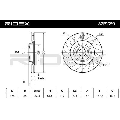 Tarcza hamulcowa RIDEX 82B1359 82B1359 - foto 7