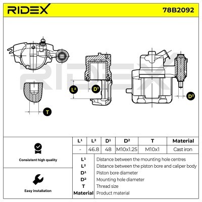 Zacisk Hamulcowy RIDEX 78B2092 78B2092 - foto 3