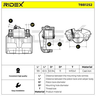 Zacisk Hamulcowy RIDEX 78B1252 78B1252 - foto 3
