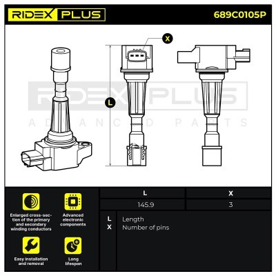 Cewka Zapłonowa RIDEX 689C0105P 689C0105P - foto 3