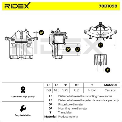 Zacisk Hamulcowy RIDEX 78B1098 78B1098 - foto 5