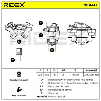Zacisk Hamulcowy RIDEX 78B1413 78B1413 - foto 7