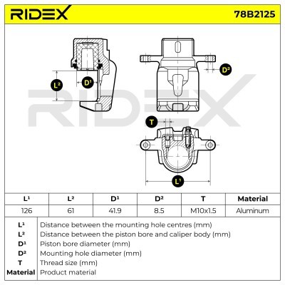 Zacisk Hamulcowy RIDEX 78B2125 78B2125 - foto 7