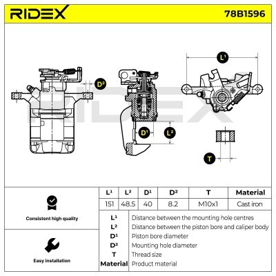 Zacisk Hamulcowy RIDEX 78B1596 78B1596 - foto 6