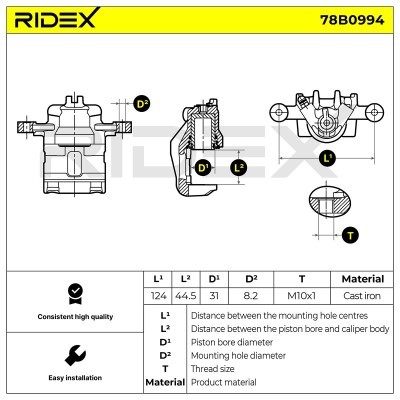 Zacisk Hamulcowy RIDEX 78B0994 78B0994 - foto 5