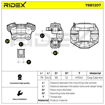 Zacisk Hamulcowy RIDEX 78B1207 78B1207 - foto 5