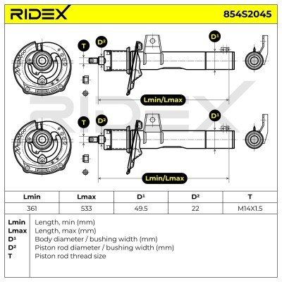 Amortyzator RIDEX 854S2045 854S2045 - foto 5