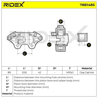 Zacisk Hamulcowy RIDEX 78B1485 78B1485 - foto 7