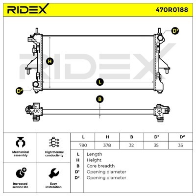 Chłodnica RIDEX 470R0188 470R0188 - foto 6