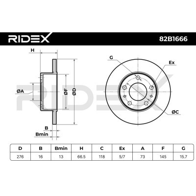Tarcza hamulcowa RIDEX 82B1666 82B1666 - foto 8