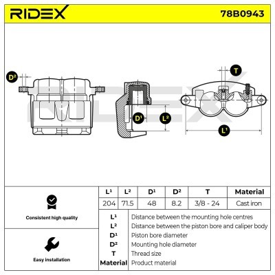 Zacisk Hamulcowy RIDEX 78B0943 78B0943 - foto 6