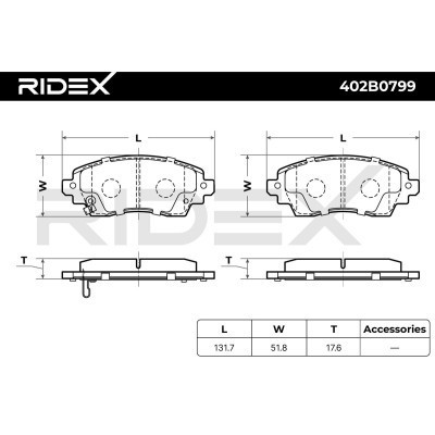 Klocki hamulcowe RIDEX 402B0799 402B0799 - foto 6