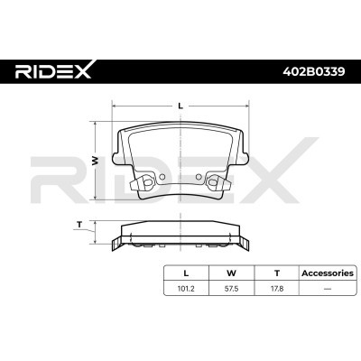 Klocki hamulcowe RIDEX 402B0339 402B0339 - foto 5