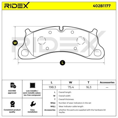 Klocki hamulcowe RIDEX 402B1177 402B1177 - foto 6