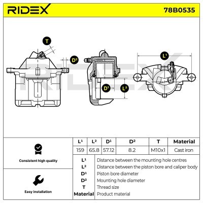 Zacisk Hamulcowy RIDEX 78B0535 78B0535 - foto 5