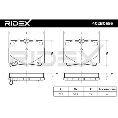 Klocki hamulcowe RIDEX 402B0656 402B0656 - foto 5