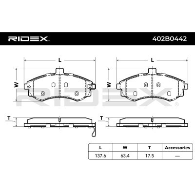 Klocki hamulcowe RIDEX 402B0442 402B0442 - foto 6