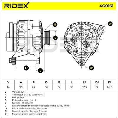 Alternator RIDEX 4G0161 4G0161 - foto 6