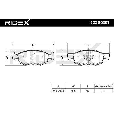 Klocki hamulcowe RIDEX 402B0391 402B0391 - foto 7