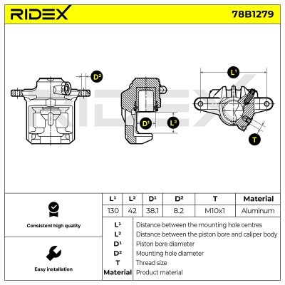 Zacisk Hamulcowy RIDEX 78B1279 78B1279 - foto 3