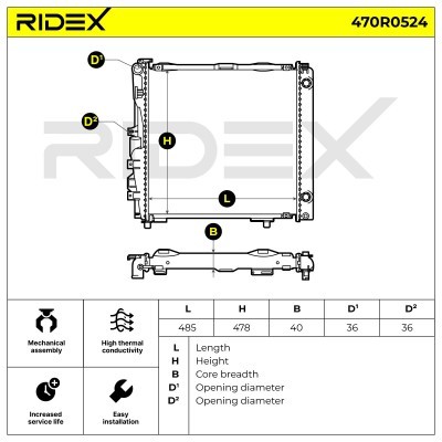Chłodnica RIDEX 470R0524 470R0524 - foto 3