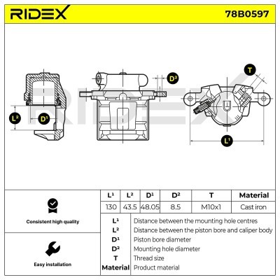 Zacisk Hamulcowy RIDEX 78B0597 78B0597 - foto 6